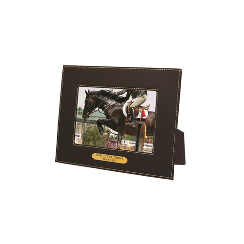 Black 5x7 Leather Frame w Plate WSP