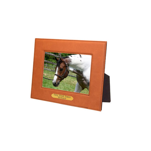 Chestnut 5x7 Leather Frame w Plate WSP