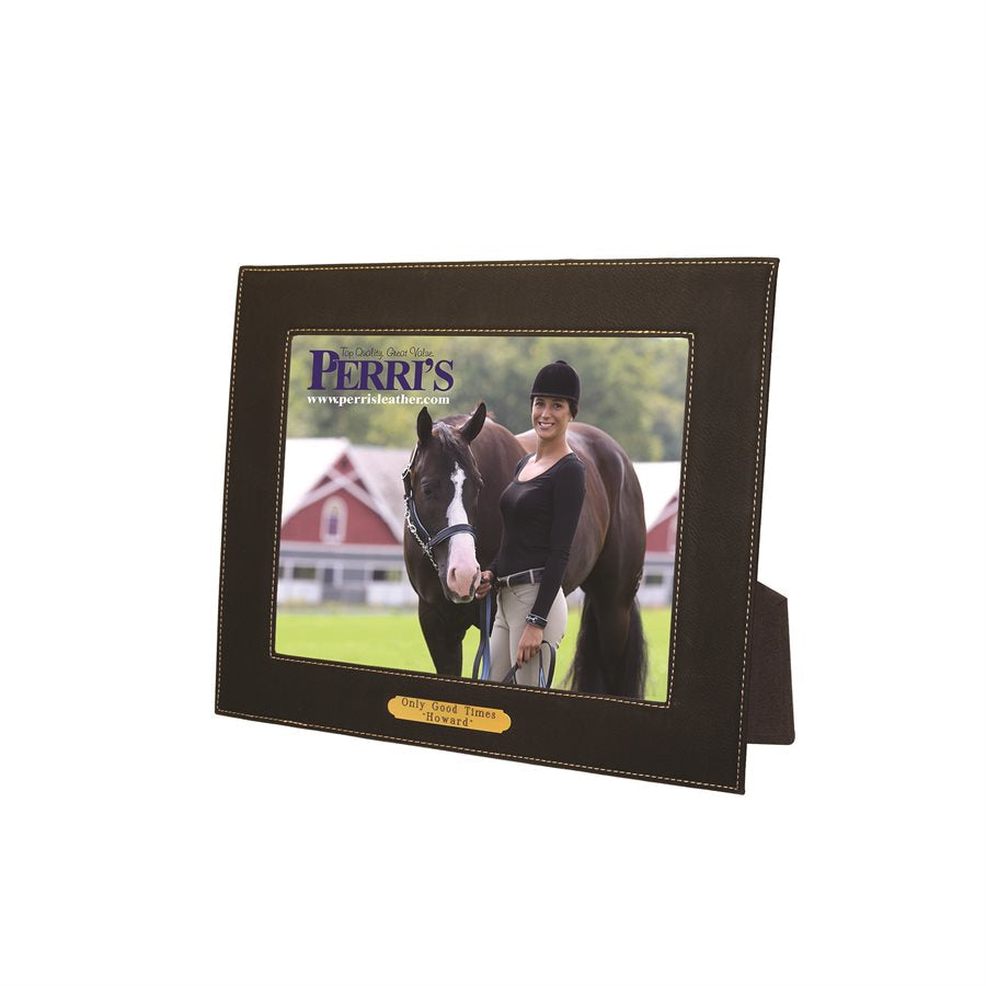 Perri's Leather 5 x 7 Leather Picture Frame with Engraved Plate