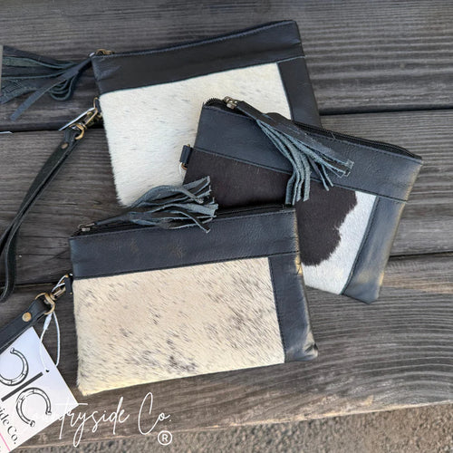 Midnight Range Cowhide Wristlet