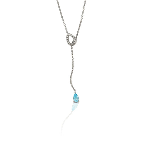 KH Blue Topaz Fixed Lariat Necklace