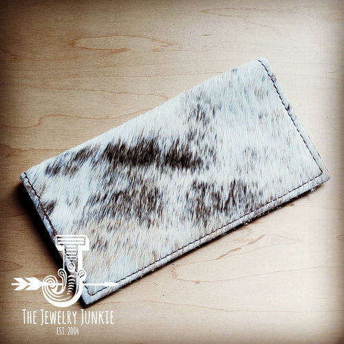 JJ Hair-on-Hide Leather Wallet-Mixed Brindle 301i