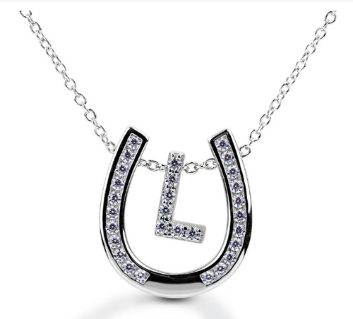 Kelly Herd Horseshoe Initial "L" Necklace