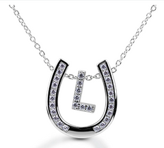 Kelly Herd Horseshoe Initial "L" Necklace