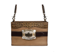 Perri's Leather Buckle Purse - Brown