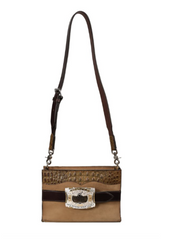 Perri's Leather Buckle Purse - Brown
