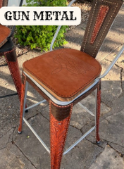 AS Swivel Metal Bar Stools w/ Tall Back