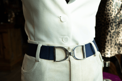 LuxEquine Navy Silver Stirrup Belt*