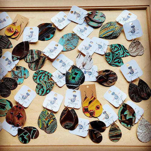 **Leather Earring Starter Pack-Embossed-10 Pairs 208p