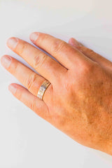 KH Men's Engraved Western Wide Band Ring