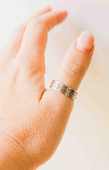 KH Men's Engraved Western Wide Band Ring