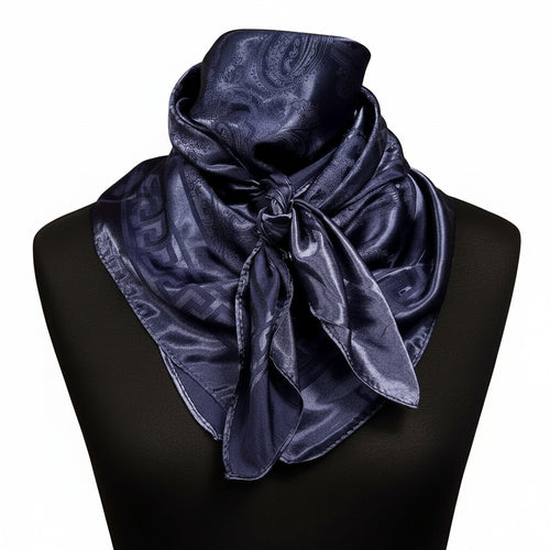 Navy Jacquard Wild Rag