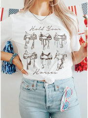 Hold Your Horses Tee - White