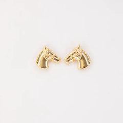 W&C 18K Gold Plated Horse Stud Earrings