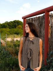 Gingham Bow Vest