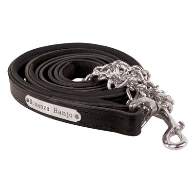 Perri's Padded Leather Lead with Plate