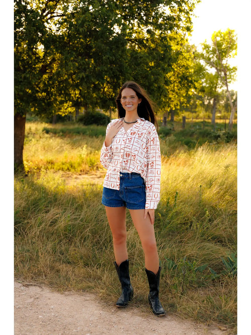 Howdy Checkered Top