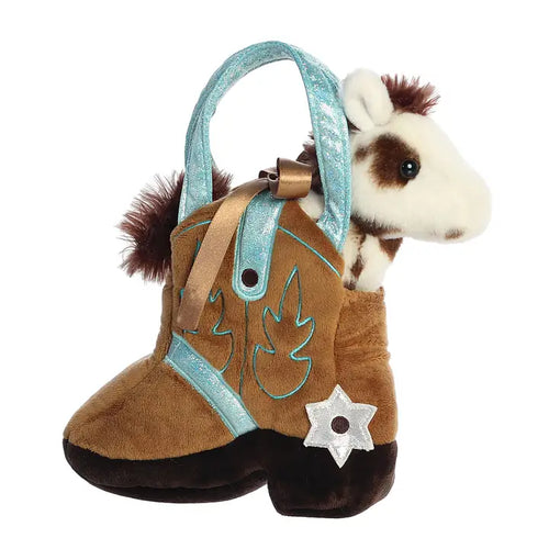 Horse In Boot Purse Plush