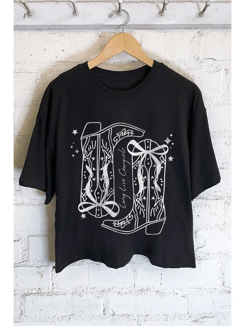 Fancy Boots Cropped Tee