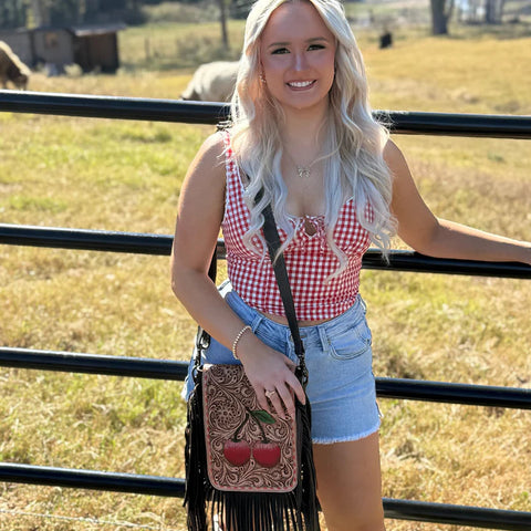 Perri's Leather Buckle Purse - Brown