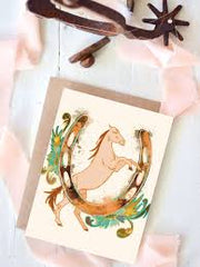 Horses & Horseshoes Blank Card