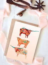 Cows & Longhorns Blank Card