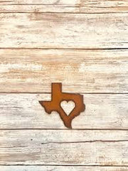 Texas State with Heart Magnet