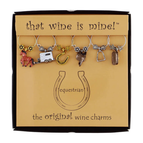 Equestrian Painted Wine Charms - 6PC