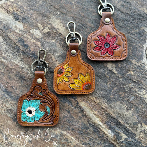 CSC - Cowtag Floral Keychain