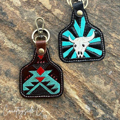 CSC - Cowtag Tooled Leather Keychain