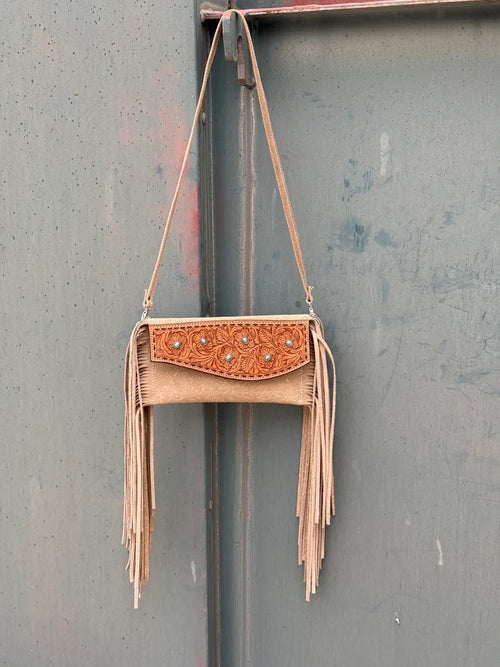 Fringe Clutch Alamo Saddlery - Cream