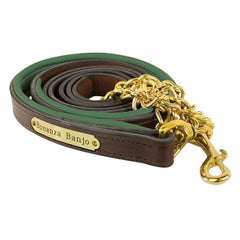Perri's Padded Leather Lead with Plate