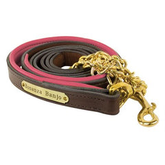 Perri's Padded Leather Lead with Plate