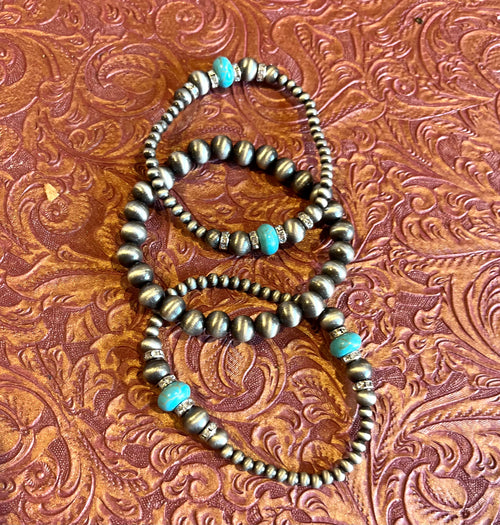 Turquoise Oak Alley Beaded Bracelet Set