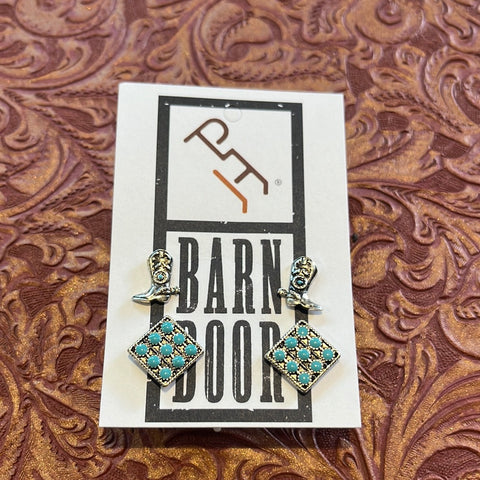 Square Turquoise Earrings