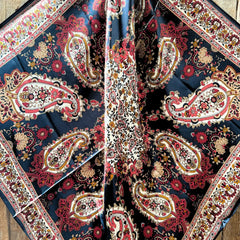 Wild Rag - Navy & Burgundy Paisley Flowers