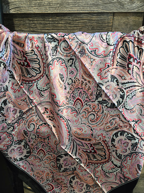 Pink and Black Paisley Wild Rag