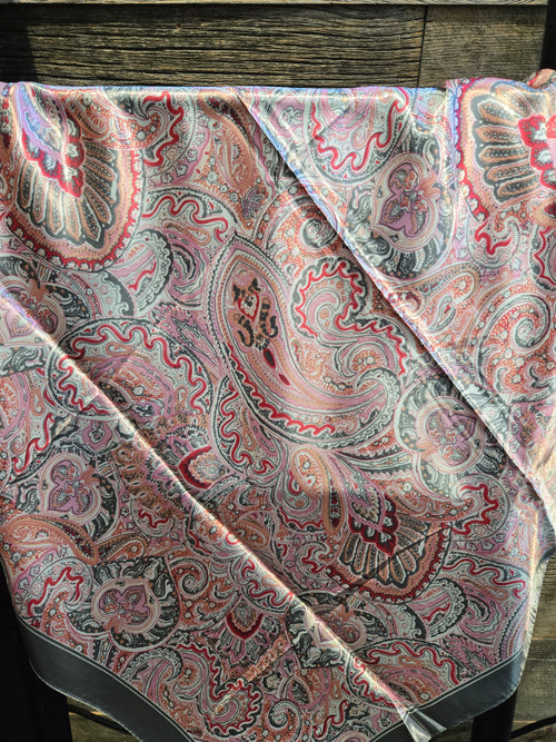 Pink and Grey Paisley Wild Rag