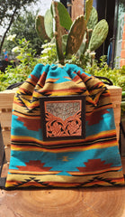 Turquoise Gator Drawstring Alamo Saddlery Bag