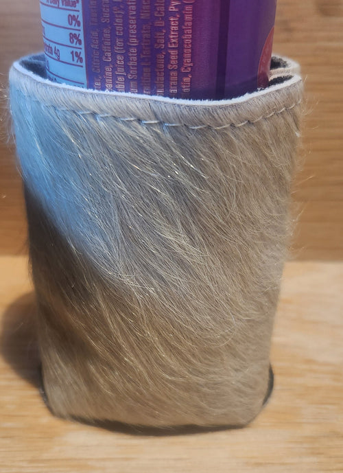 Stockyards Cowhide Koozie