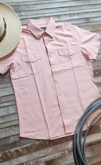 Outback Western Pearl Snap - Peach