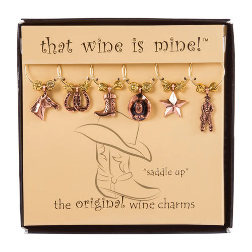Saddle Up Painted Wine Charms - 6PC