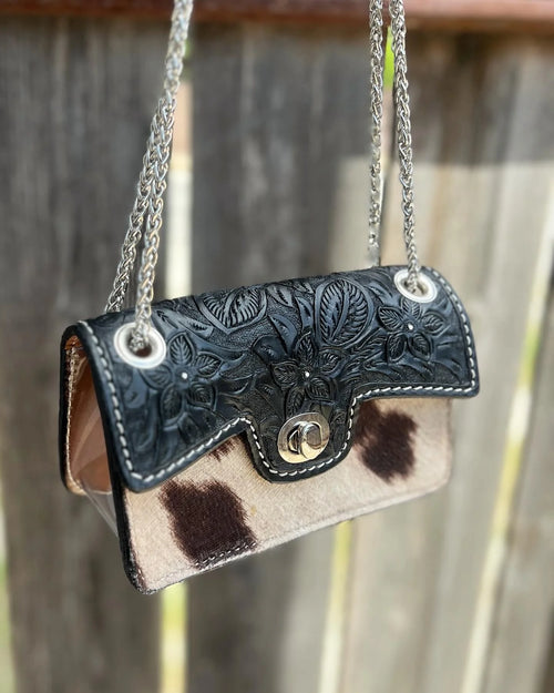 AS - The Cowgirl Stadium Clutch - Black Cowhide