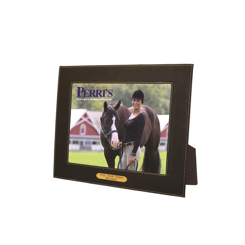 Perri's Leather 8 x 10 Leather Picture Frame with Engraved Plate